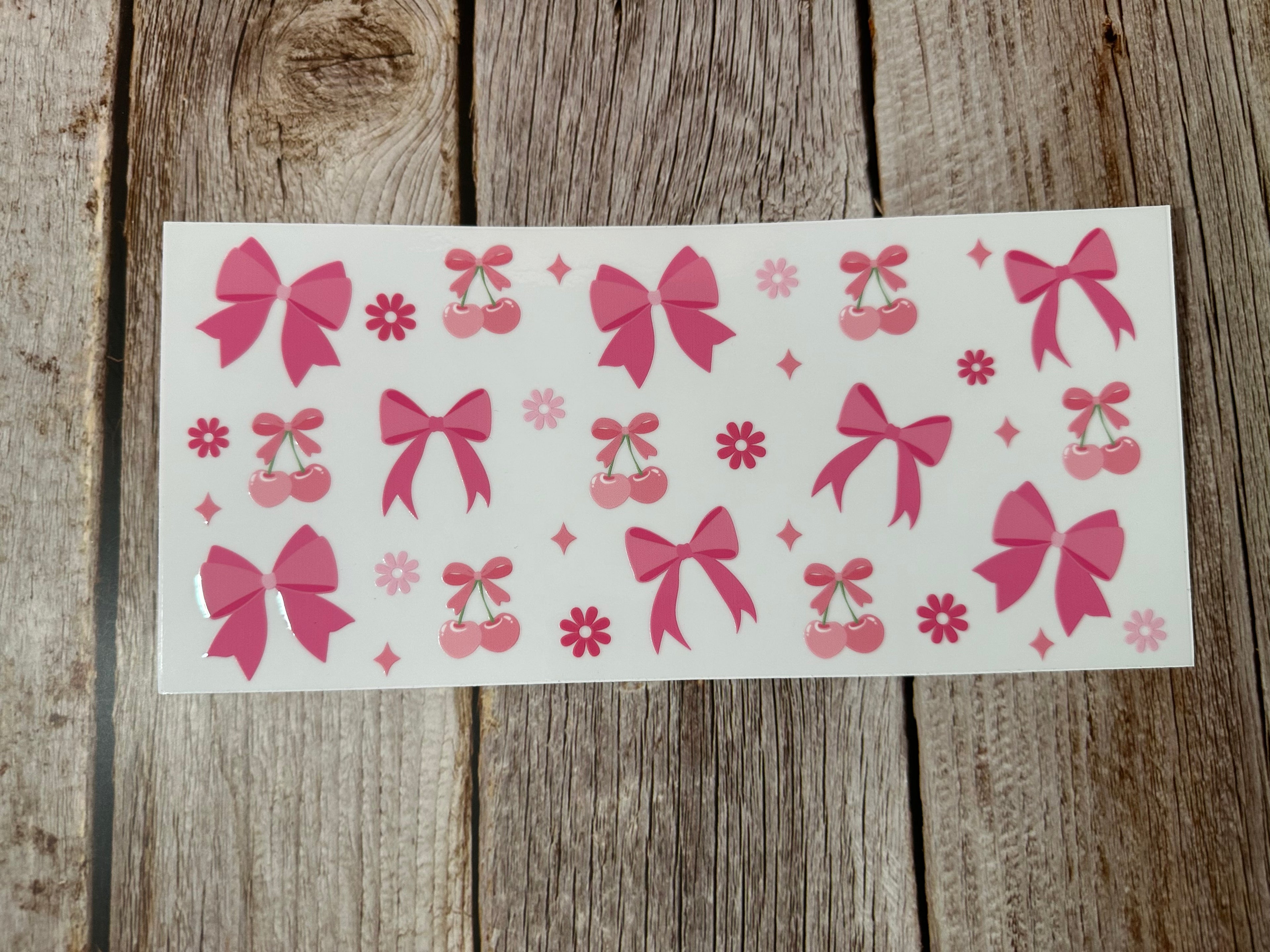 Bows Cherries & Flowers Pink