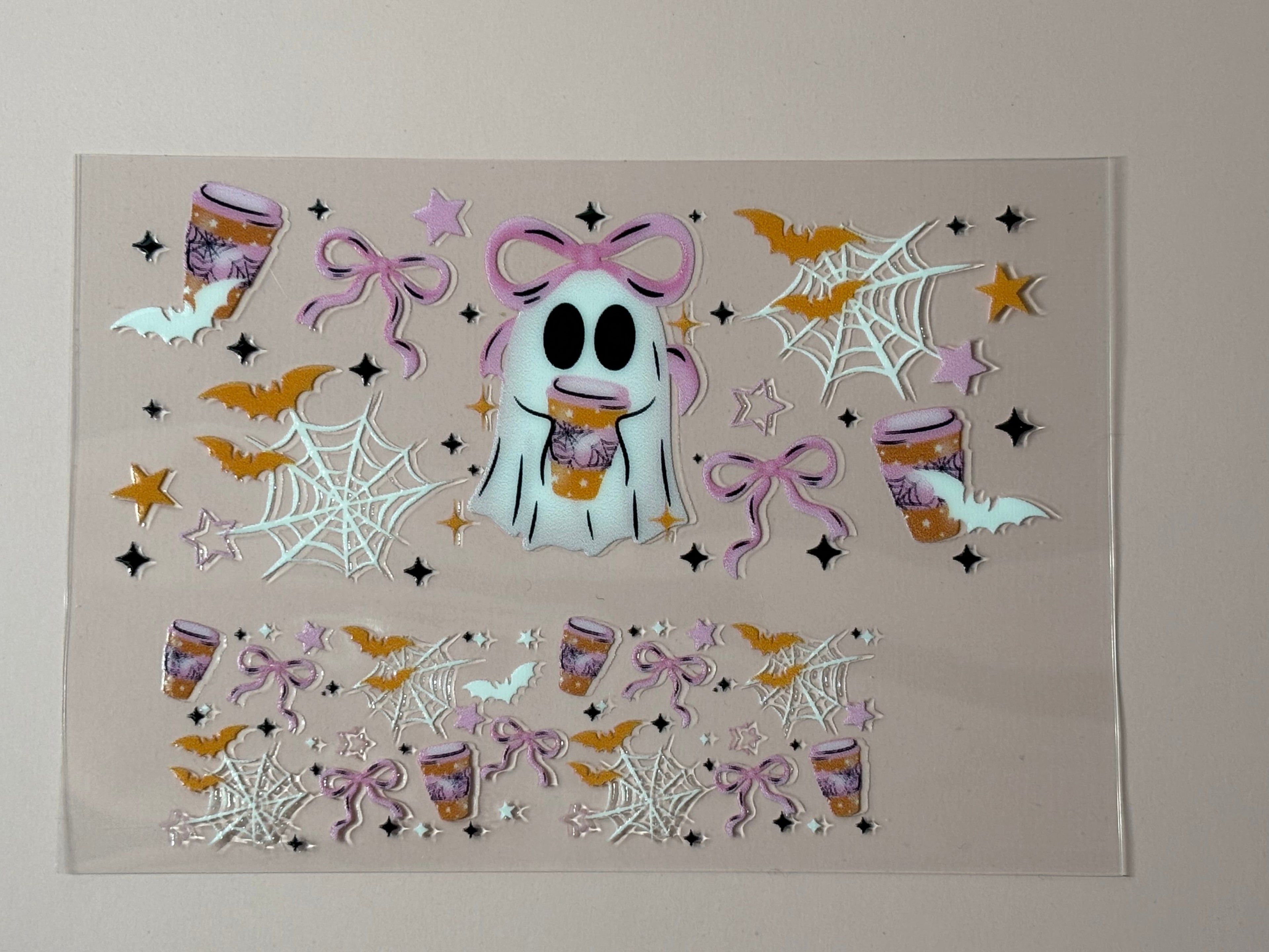 Ghosts & Bow -Pink,Orange