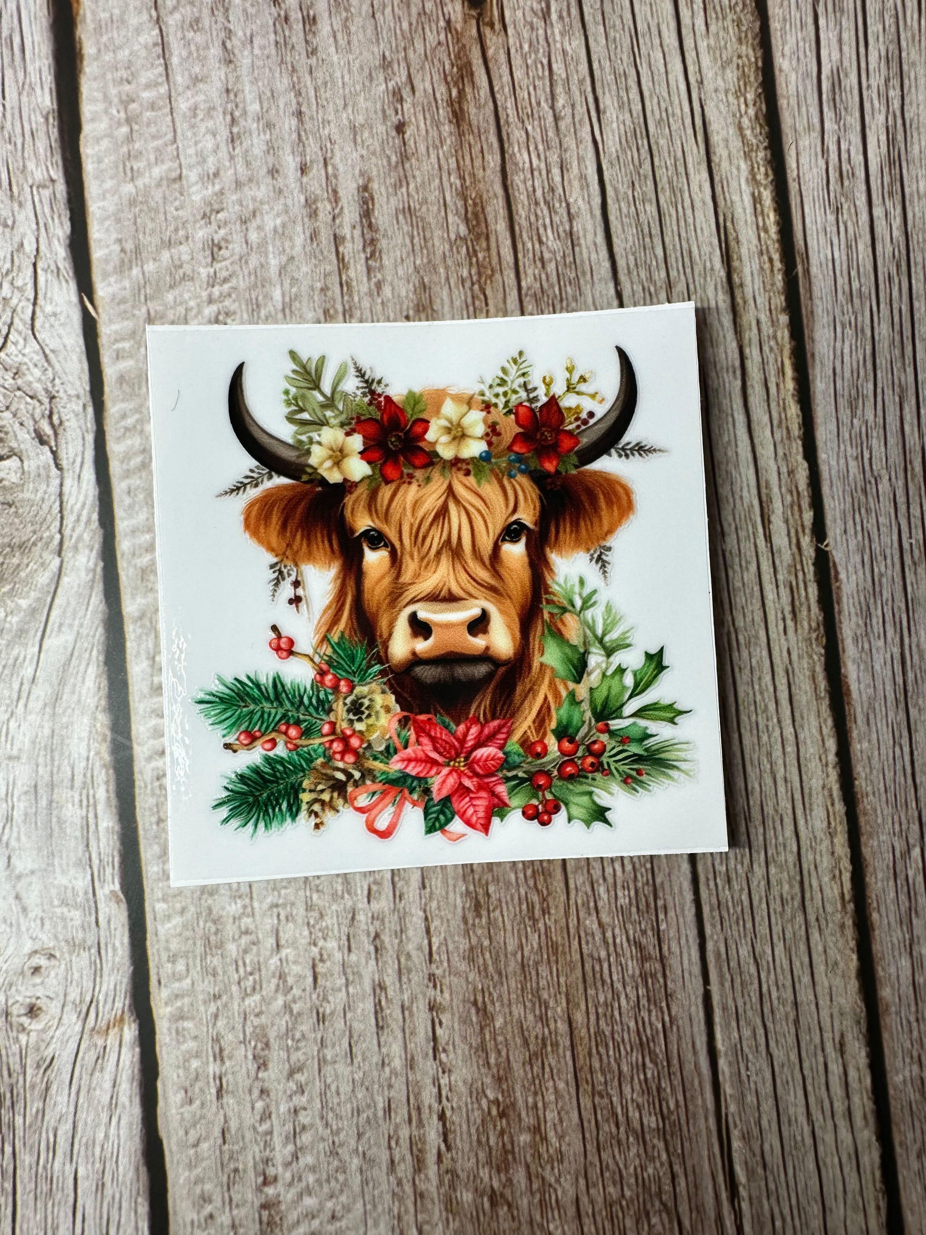Christmas cow mistletoe
