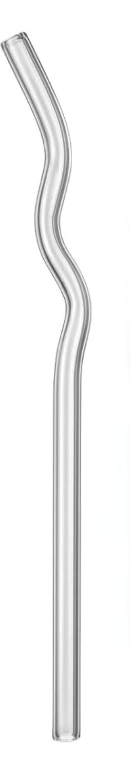 Gray Glass Straw Curvy