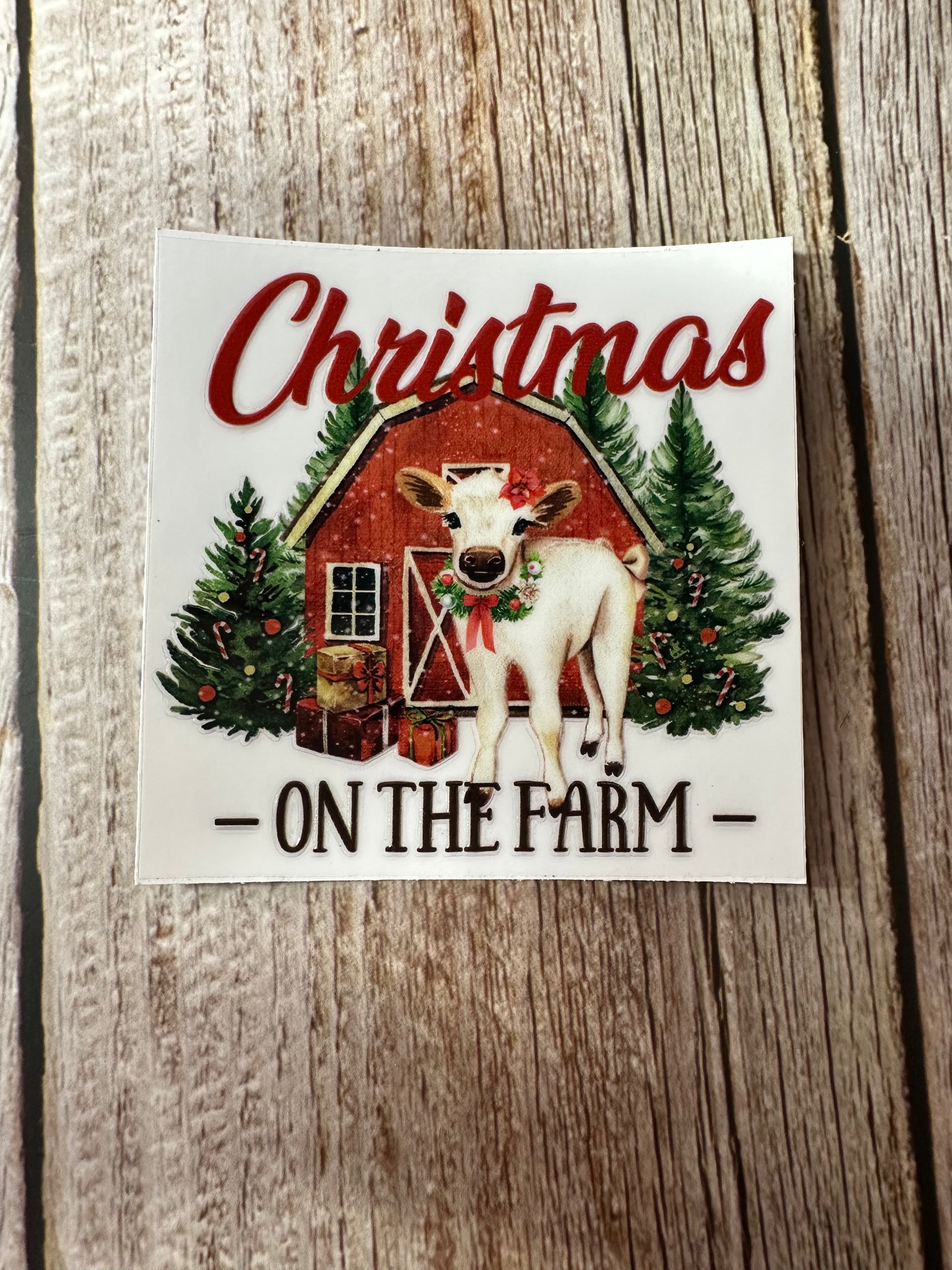 Christmas on the farm cow